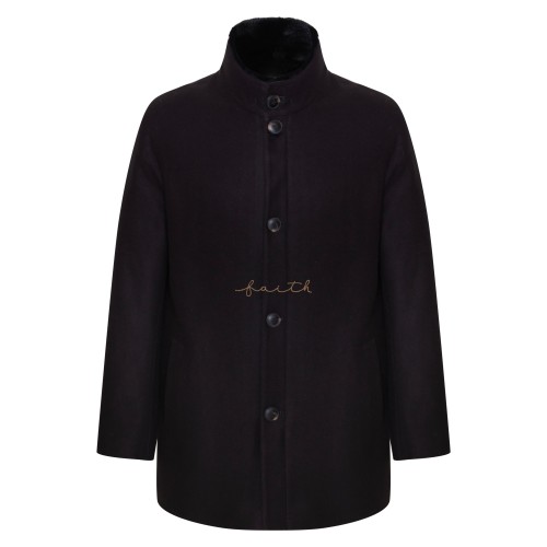 BLACK LEATHER NECK JACKET