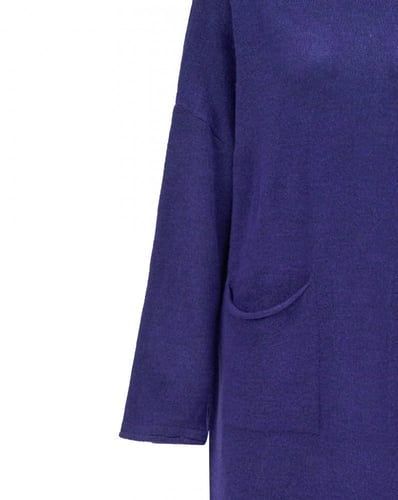 PURPLE LOOSE FIT KNIT WOOL DRESS