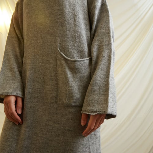 LIGHT GREY LOOSE FIT KNIT WOOL DRESS