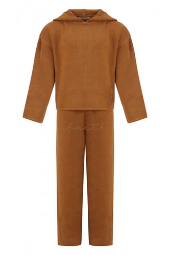 KIDS MUSTARD KNITTED WOOL SET