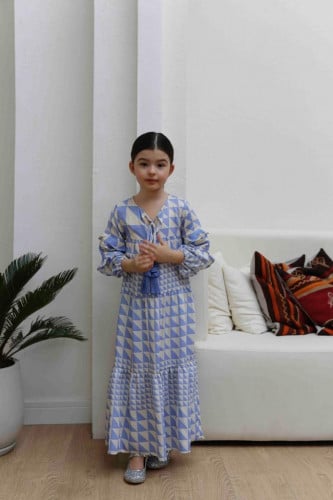 DAUGHTER DELILAH LONG DRESS BLUE PYRAMID