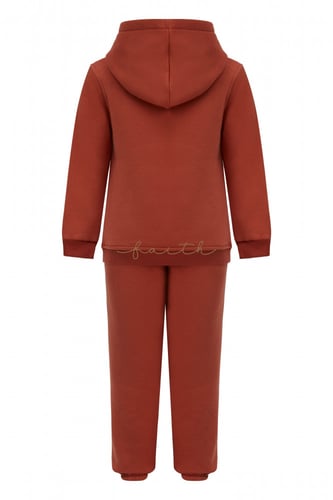 KIDS ORANGE HOODIE SET COTTON