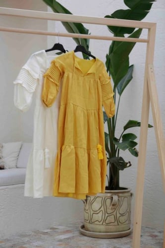 DAUGHTER DELILAH LONG DRESS ALMOND MILK