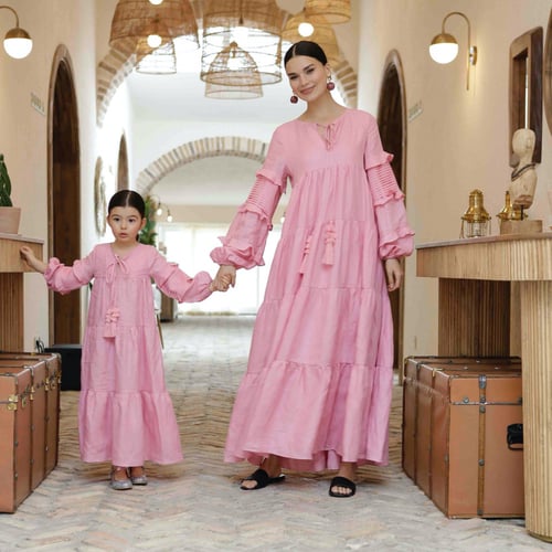 DAUGHTER DELILAH LONG DRESS ROSE PINK