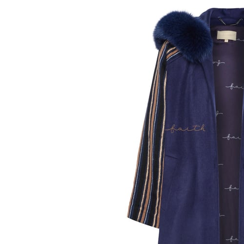 BLUE SLEEVE & BOTTOM EMBRIIODERY