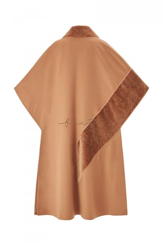 CAMEL PONCHO CASHMERE & ASTRAGAN