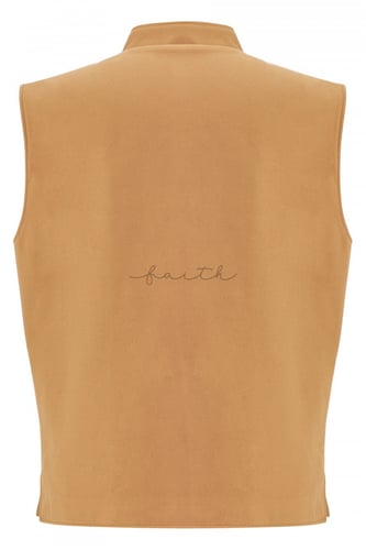 CAMEL CASHMERE BUTTON MEN VEST