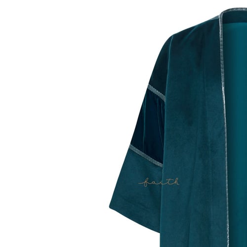 PETROLEUM VELVET & PYTHON ABAYA