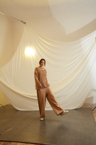 CAMEL MIXED WOOL AND COTTON SET