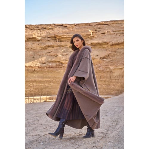 BROWN WOOL CAPE
