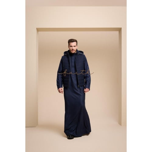 NAVY BLUE CASHMERE & WATERPROOF VEST