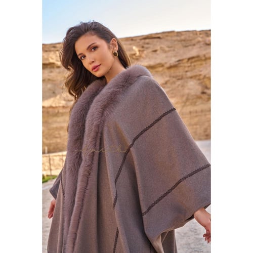 BROWN WOOL CAPE