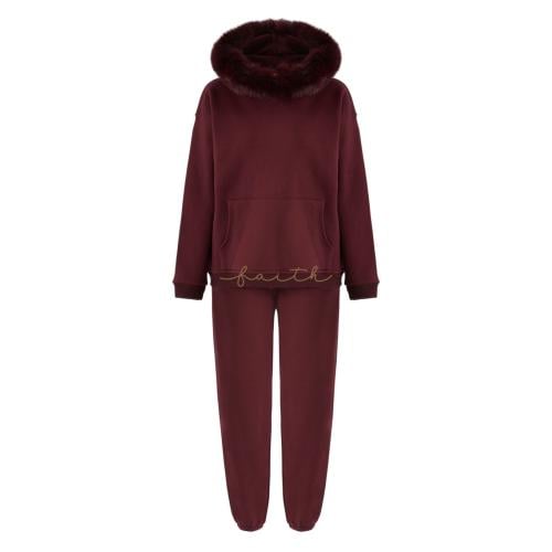 HOODY SWEATSHIRT FLEECE FOX FUR AROUND THE HOODY