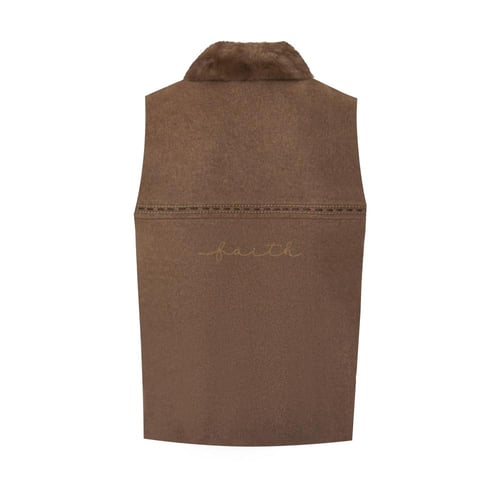 ALPACA VEST WITH MINK COLLAR