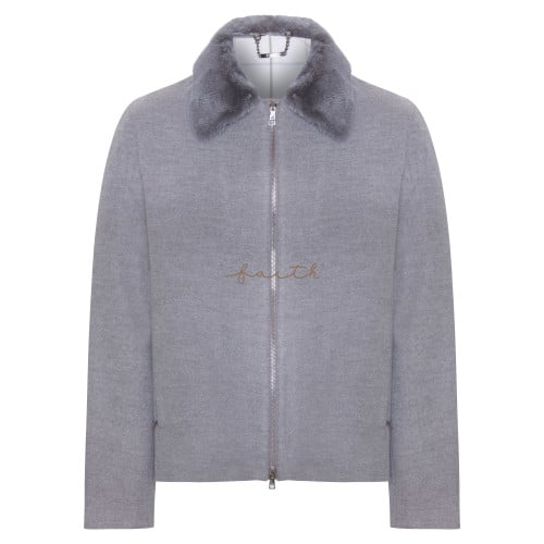 GREY CASHMERE MINK COLLAR