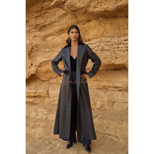 NAVY BLUE ASTRAGAN COLLAR