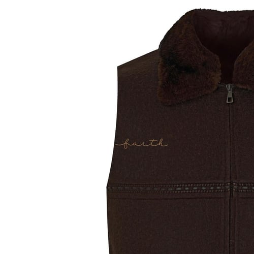 ALPACA VEST WITH MINK COLLAR