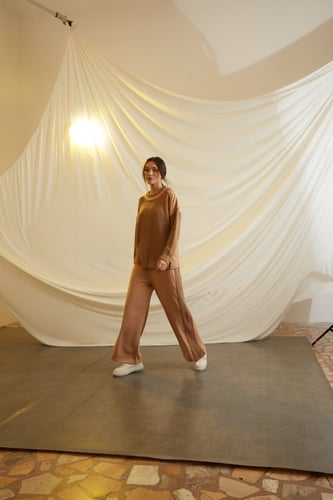 CAMEL MIXED WOOL AND COTTON SET