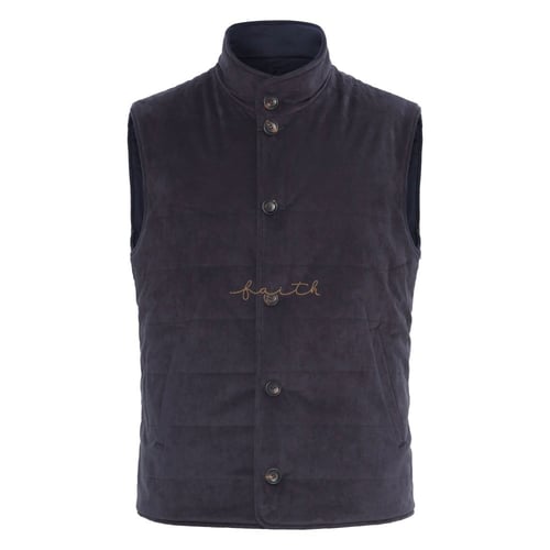 NAVY BLUE DOUBLEFACE VEST