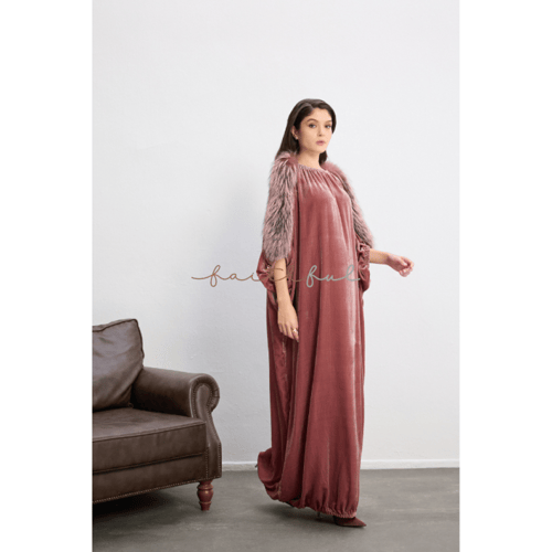 Silver fox velvet dress