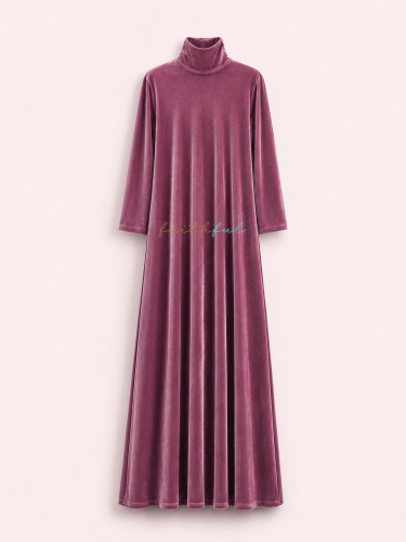 Pink high neck velvet