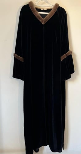Black mink velvet dress