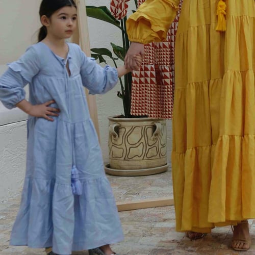 DAUGHTER DELILAH LONG DRESS BLUE WATER