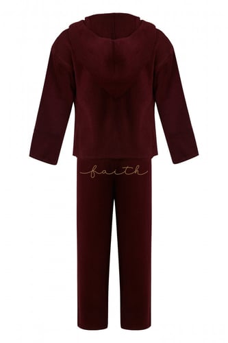 KIDS BURGUNDY KNITTED WOOL SET