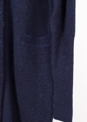 BUTTON FUR CARDIGAN | NAVY BLUE