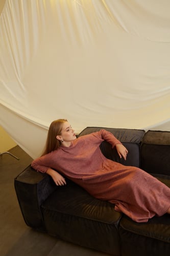 ROSE LOOSE FIT KNIT WOOL DRESS