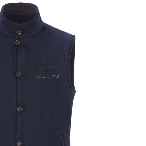 NAVY BLUE DOUBLEFACE VEST