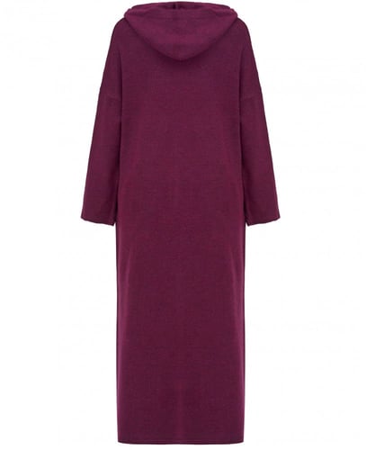 BURGUNDY LOOSE FIT KNIT WOOL DRESS