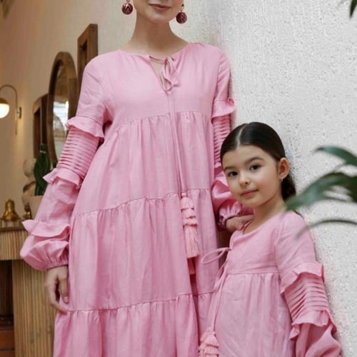 DAUGHTER DELILAH LONG DRESS ROSE PINK