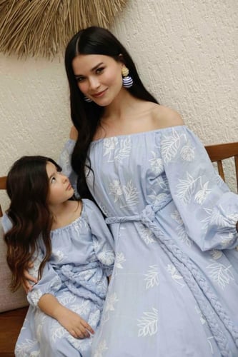 DAUGHTER CHARLİZE DRESS BLUE BUZZ