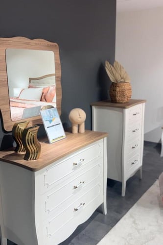 غرفة نوم مزدوجة نيو كنتري طقم 7 قطع