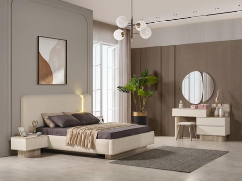 غرفة نوم مزدوجة جونس طقم 9 قطع