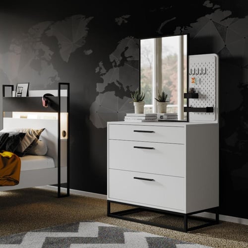 غرفة نوم شبابية ليجند ابيض طقم 7 قطع