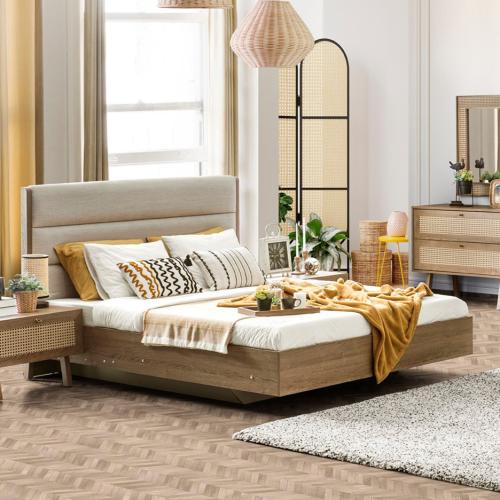 سرير 180 سم مع التخزين راتان مزدوج