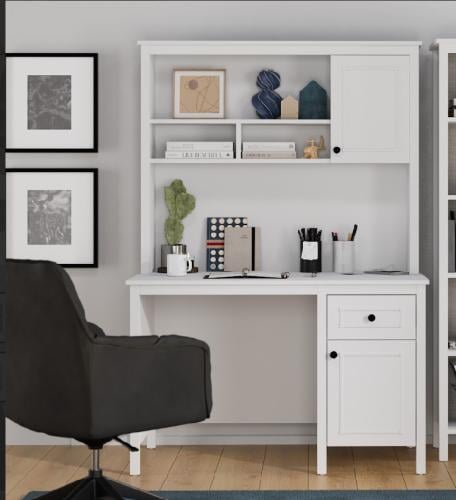 مكتب دراسي مع رف سنتو ابيض شبابي