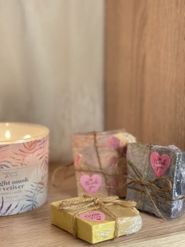 3 pieces of natural soap