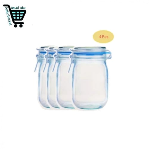 4 اكياس حفظ سميكة بإغلاق محكم مقاسين