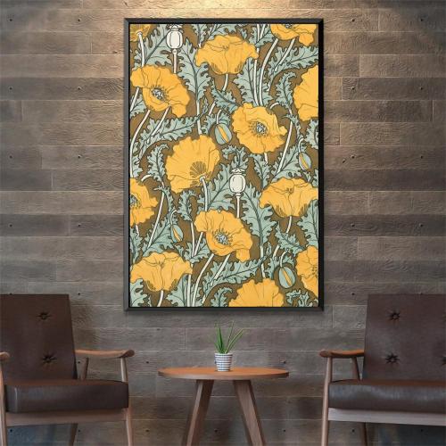 لوحة ورود جميلة على كانفس مع برواز