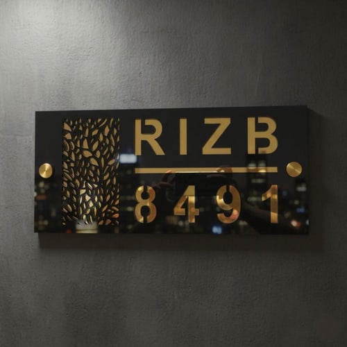 لوحة العنوان الوطني أكريليك مفرغة طبقتين