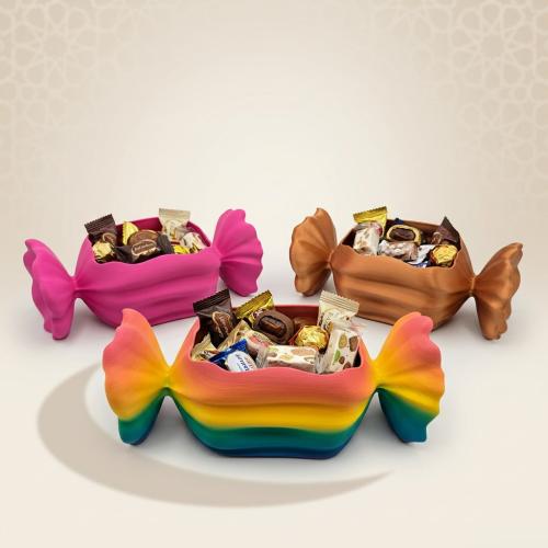 علبة حلوى ثلاثية الأبعاد على شكل قطعة حلوى لتقديم...