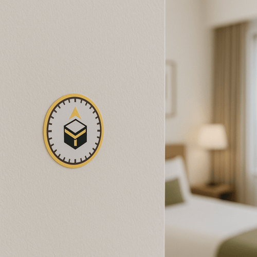 5 استيكرات اتجاه القبلة | دائرية مقاومة للماء والح...