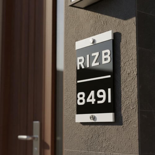 لوحة عنوان منزلك بحروف أكريلك بارزة لعرض الكود الم...