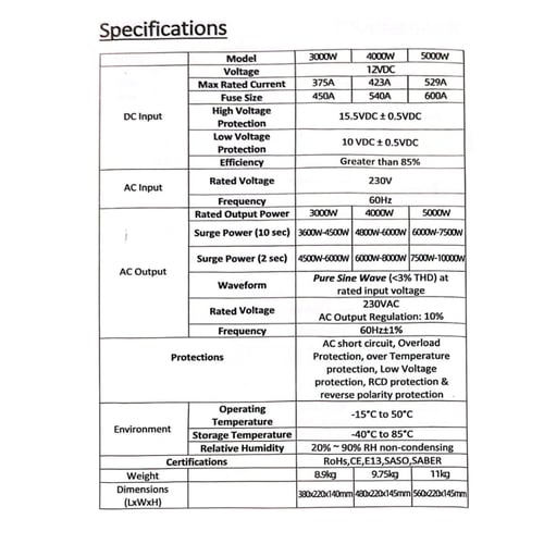 محول كفو المطور موجه نقيه (بيور ساين) 12 فولت 3000...
