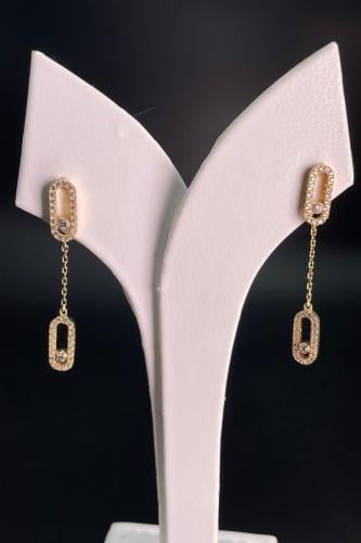 حلق السلسلة الماسية - ذهب إيطالي عيار 18