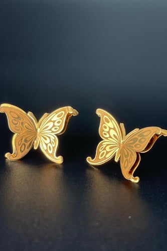 حلق فراشه ذهب عيار 21