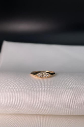 خاتم تصميم دمعة ناعم – إيطالي عيار 18